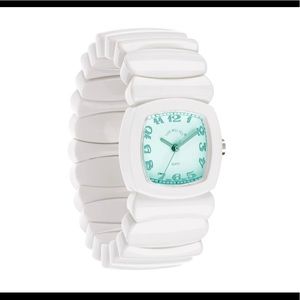 Time Will Tell White Watch with Blue Face